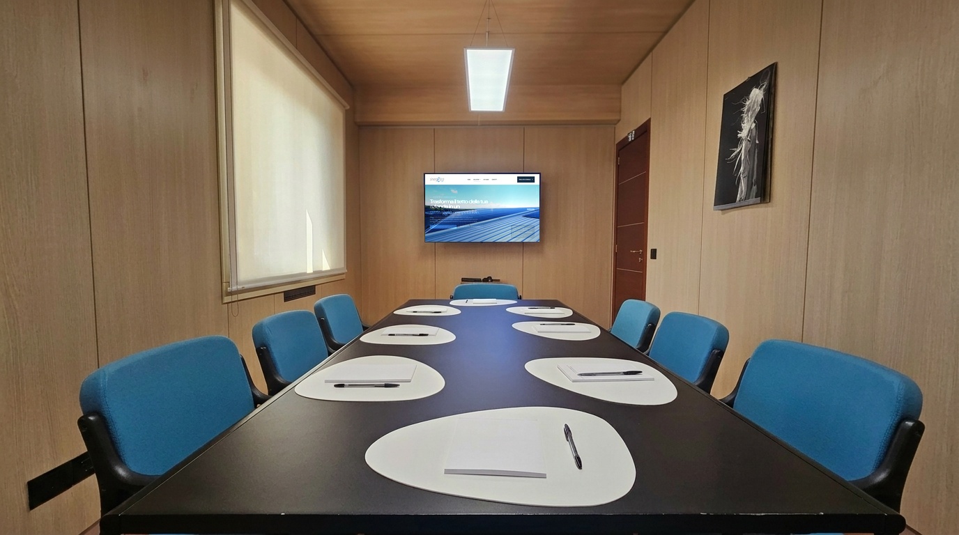 Sala riunioni della sede operativa Sinergetica a Lamezia Terme